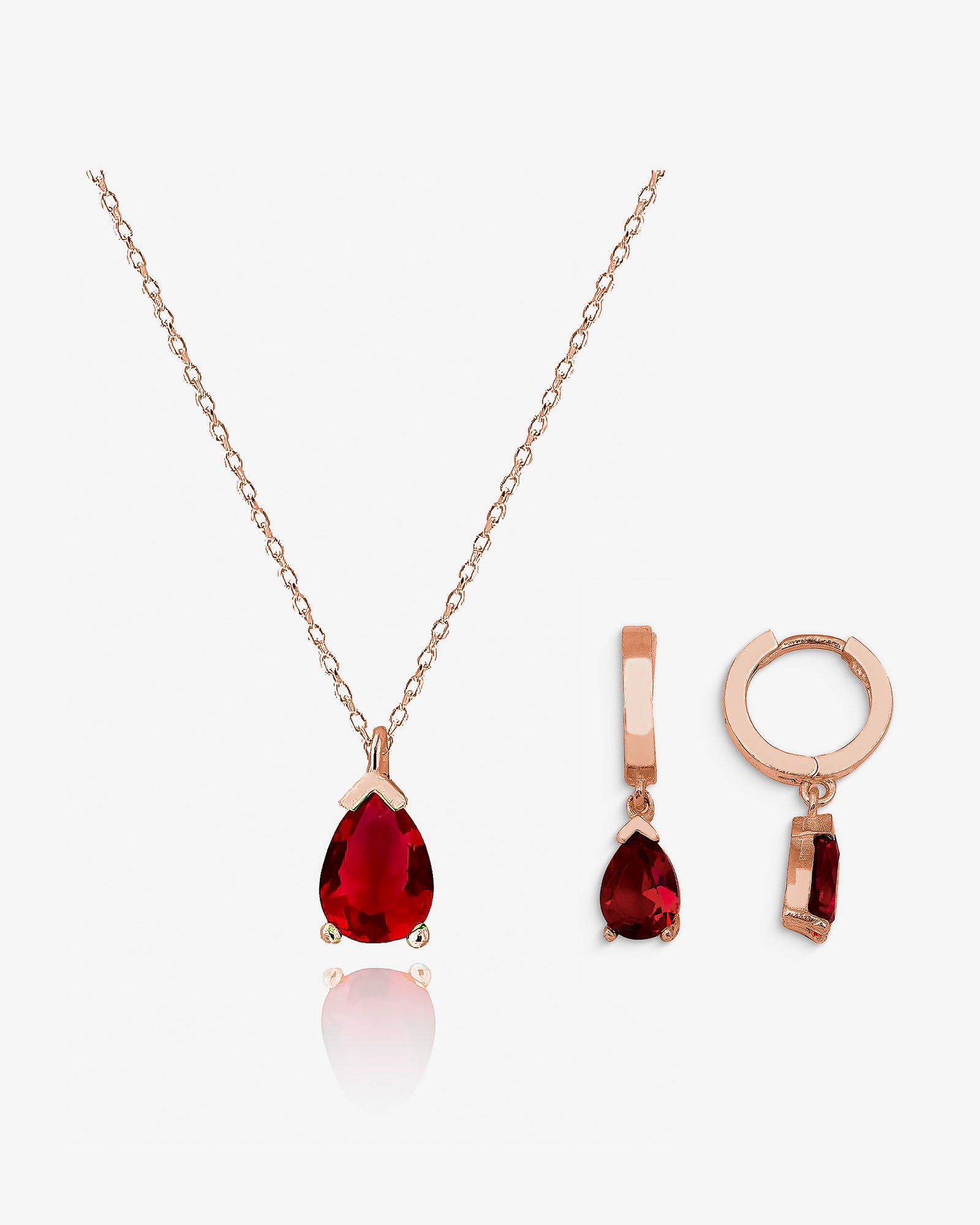 Birthstone Jewelry Set Rose Gold - Sterling Silver