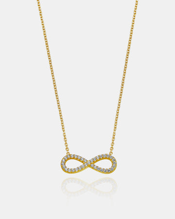 Sparkling CZ Infinity Necklace - Sterling Silver