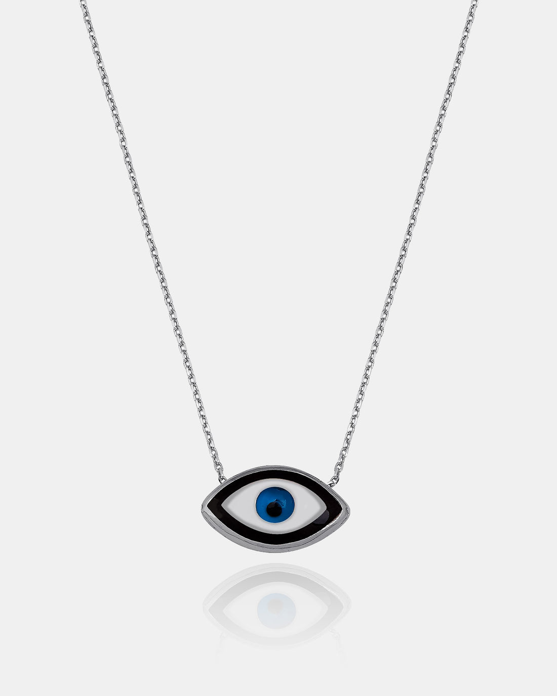 Marquise Evil Eye Protection Necklace - Sterling Silver