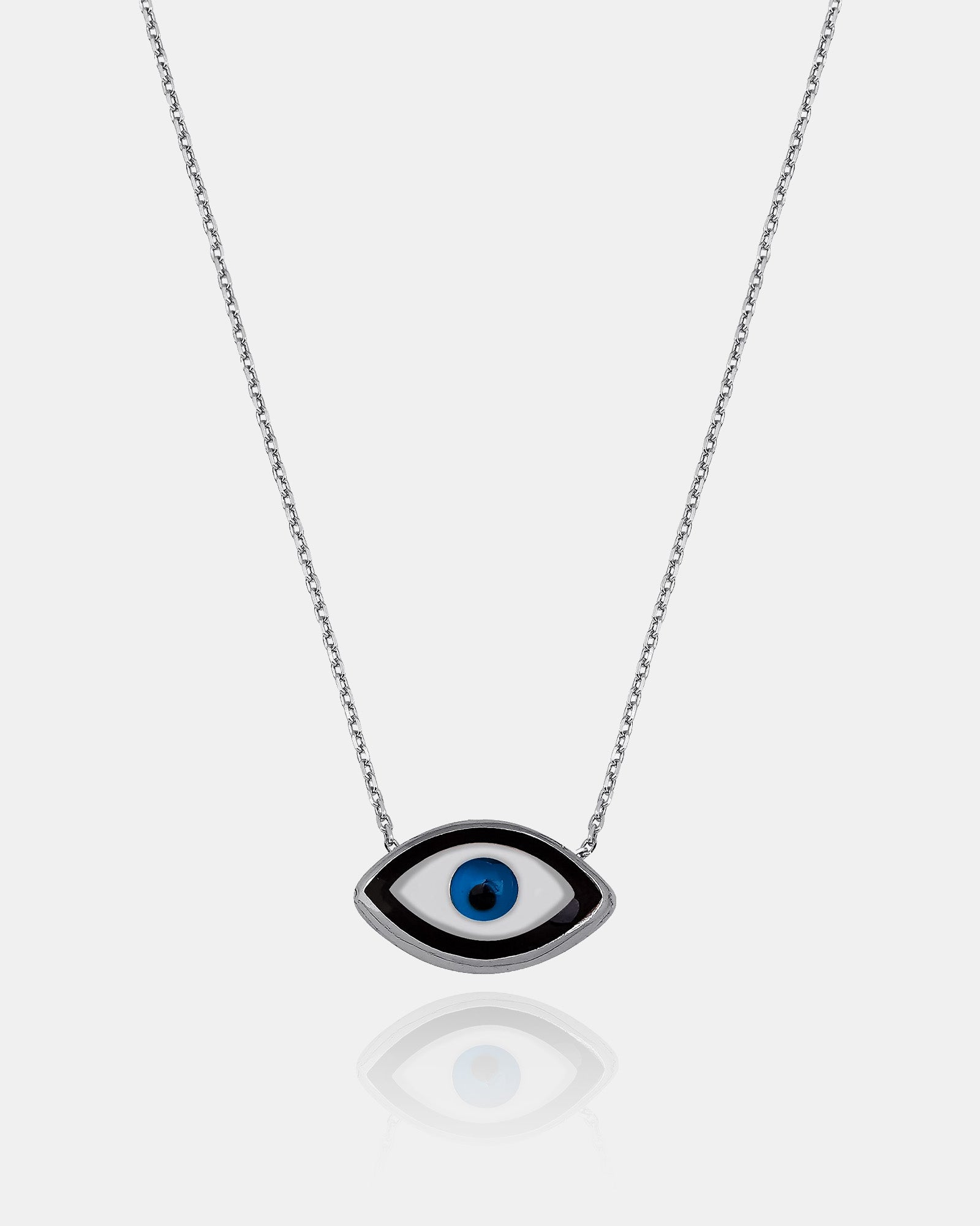 Marquise Evil Eye Protection Necklace - Sterling Silver