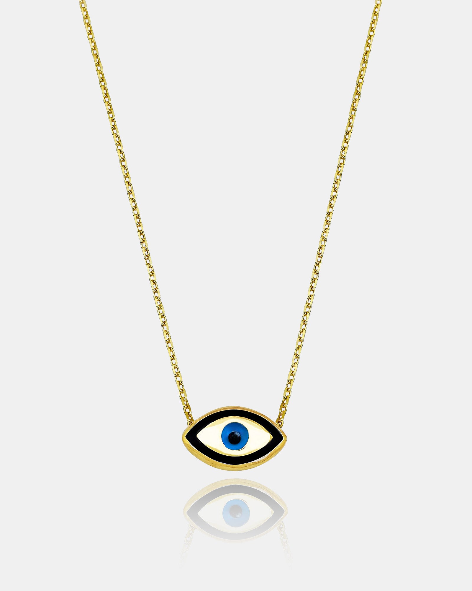 Marquise Evil Eye Protection Necklace - Sterling Silver