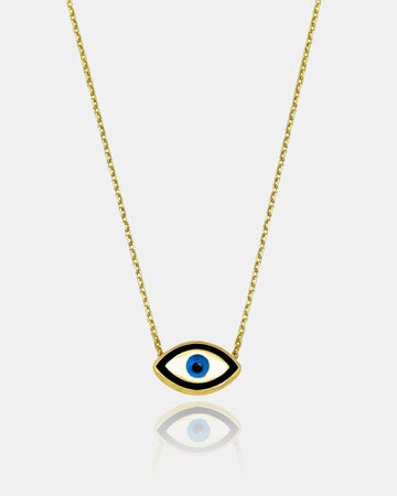 Marquise Evil Eye Protection Necklace - Sterling Silver