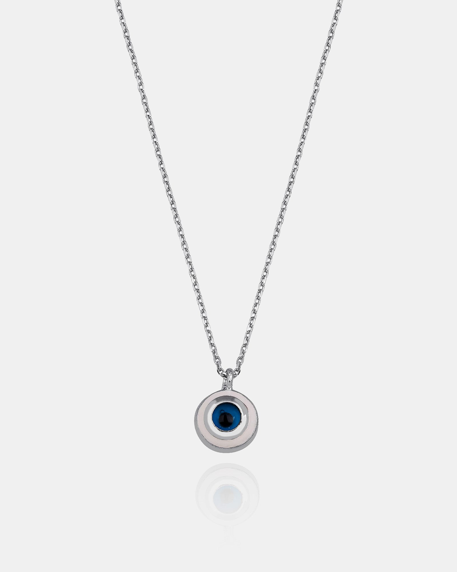 Blue Evil Eye Necklace - Sterling Silver