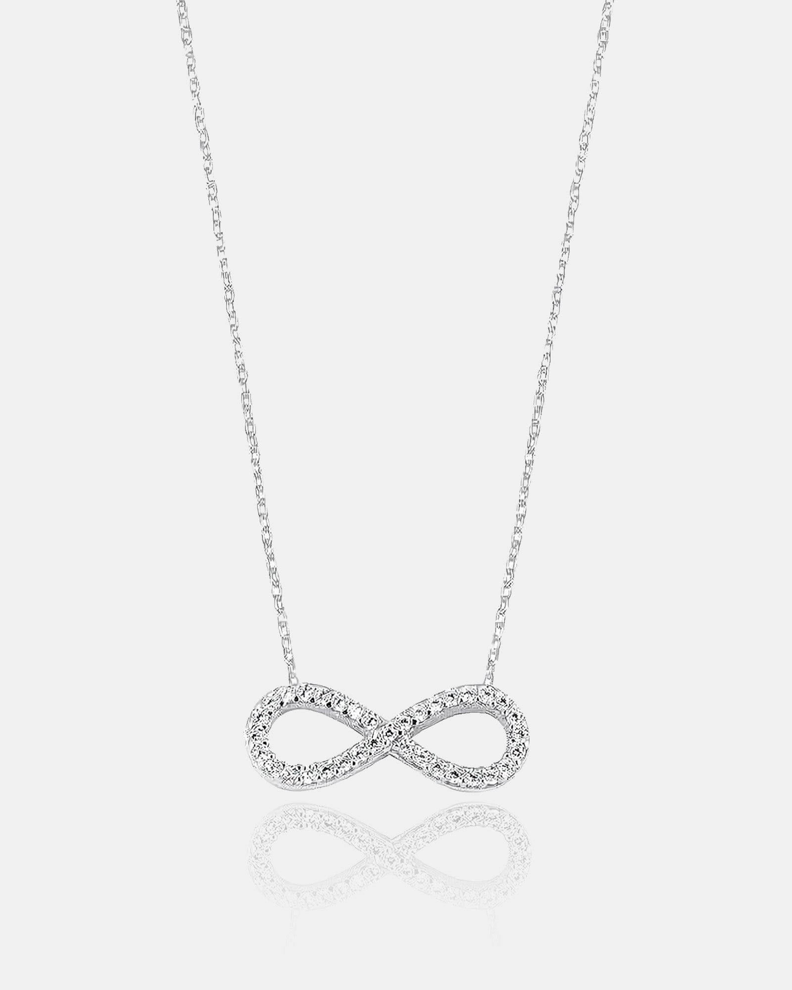 Sparkling CZ Infinity Necklace - Sterling Silver
