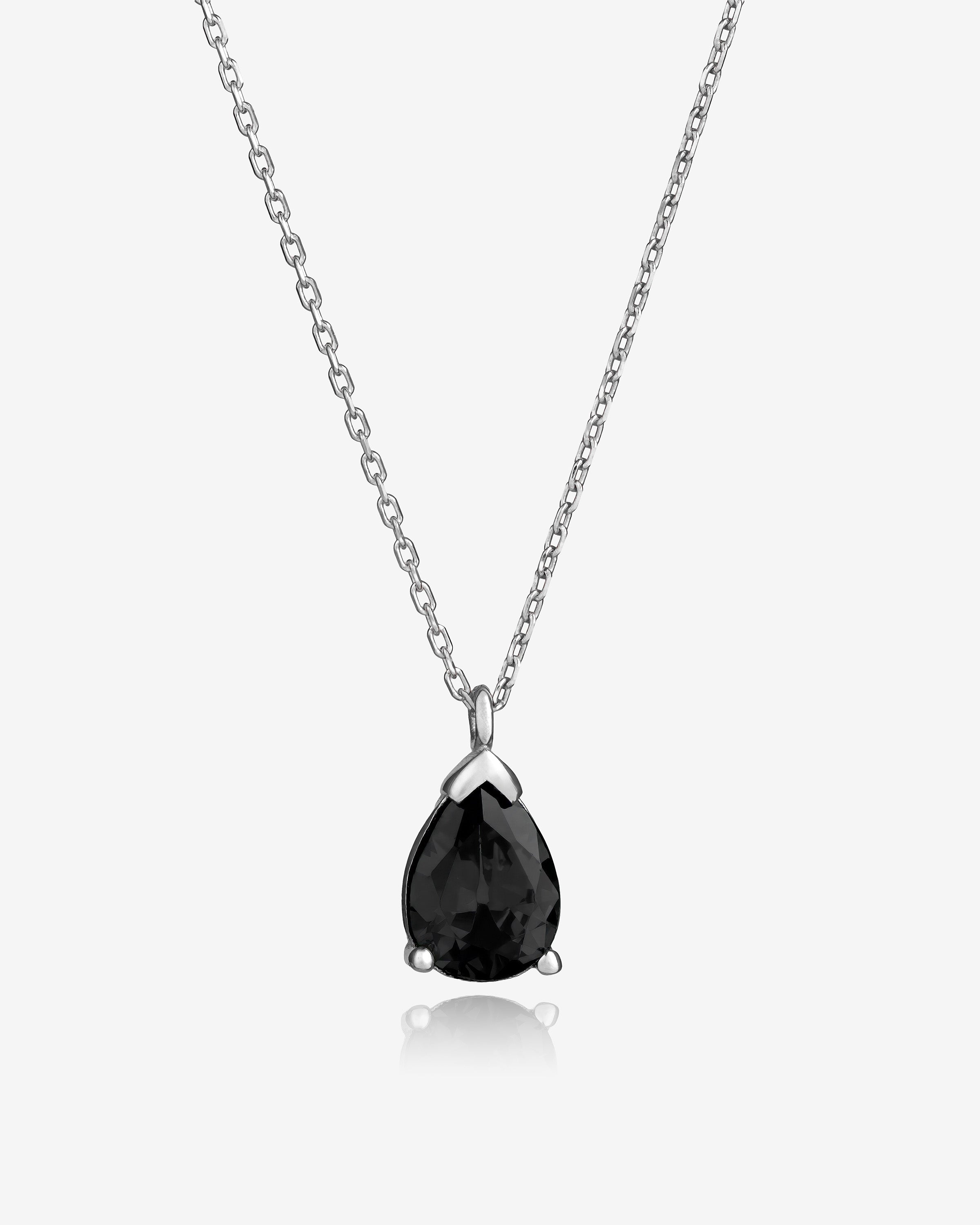 Birthstone Drop Necklace Silver - Sterling Silver