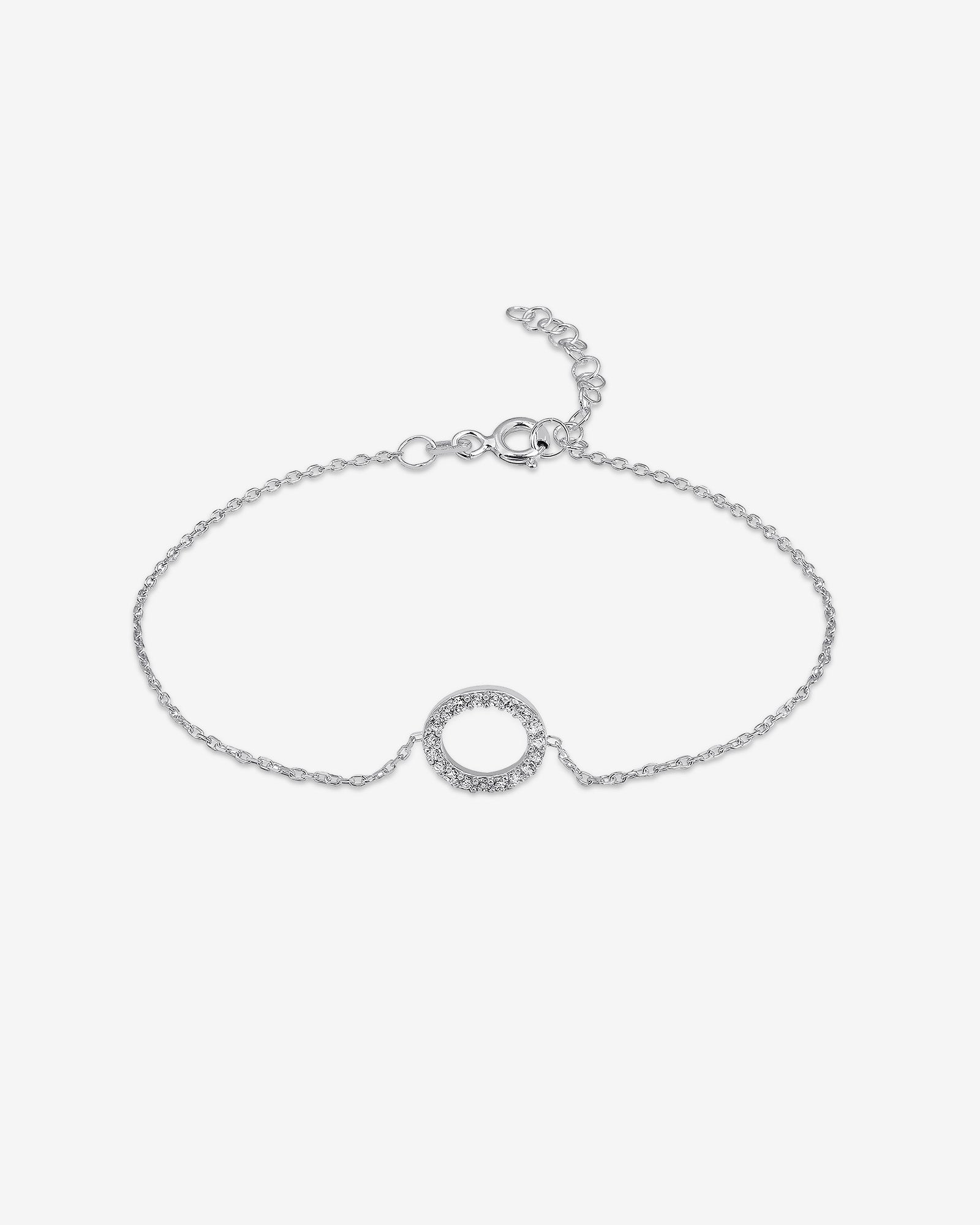 Minimalist Circle Design Bracelet - Sterling Silver