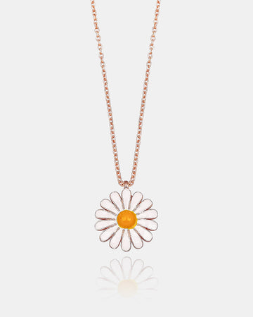 Daisy Flower Necklace - Sterling Silver
