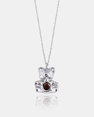 Cute Gold Teddy Bear Necklace - Sterling Silver