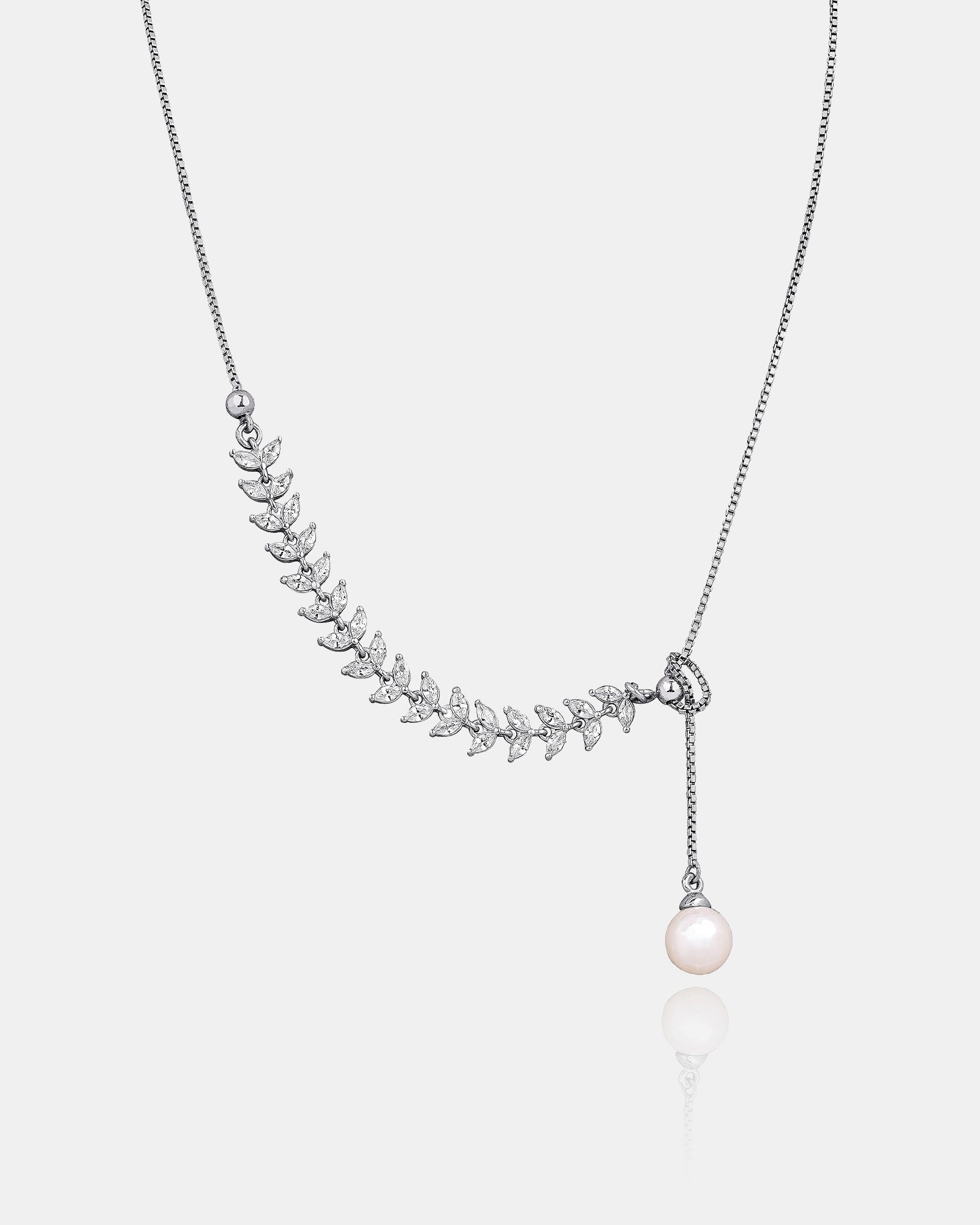 Pearl Slider Necklace - Sterling Silver