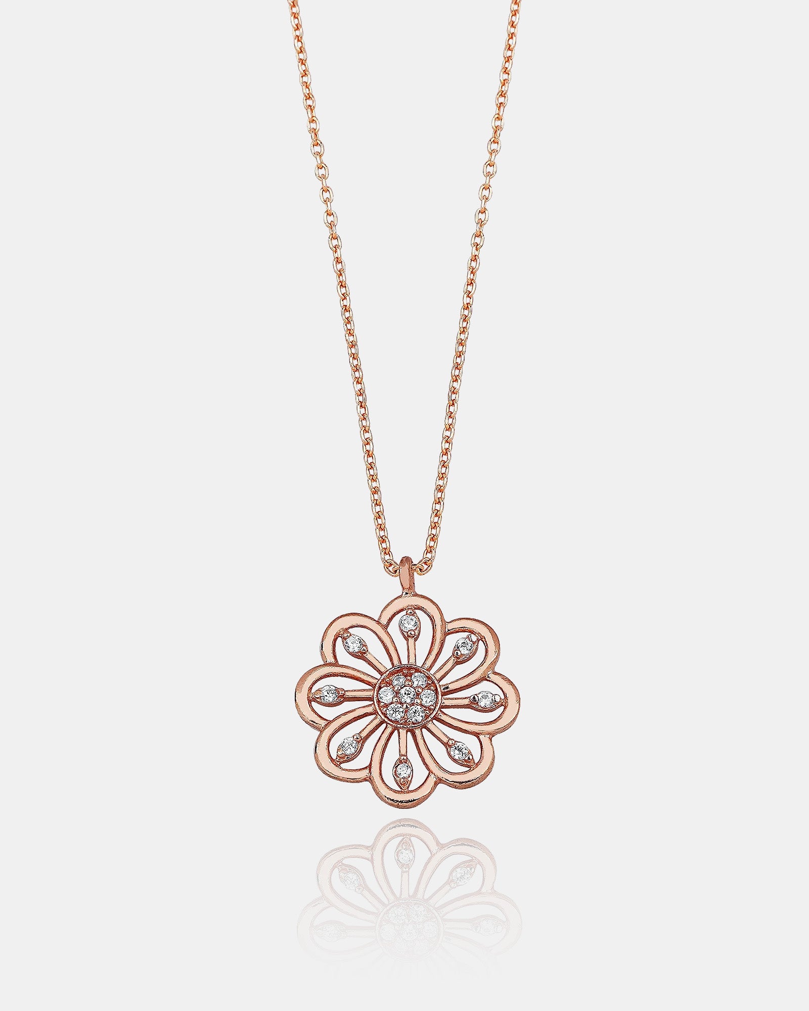 Minimalist Floral Charm Necklace - Sterling Silver