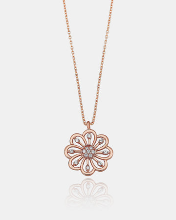 Minimalist Floral Charm Necklace - Sterling Silver