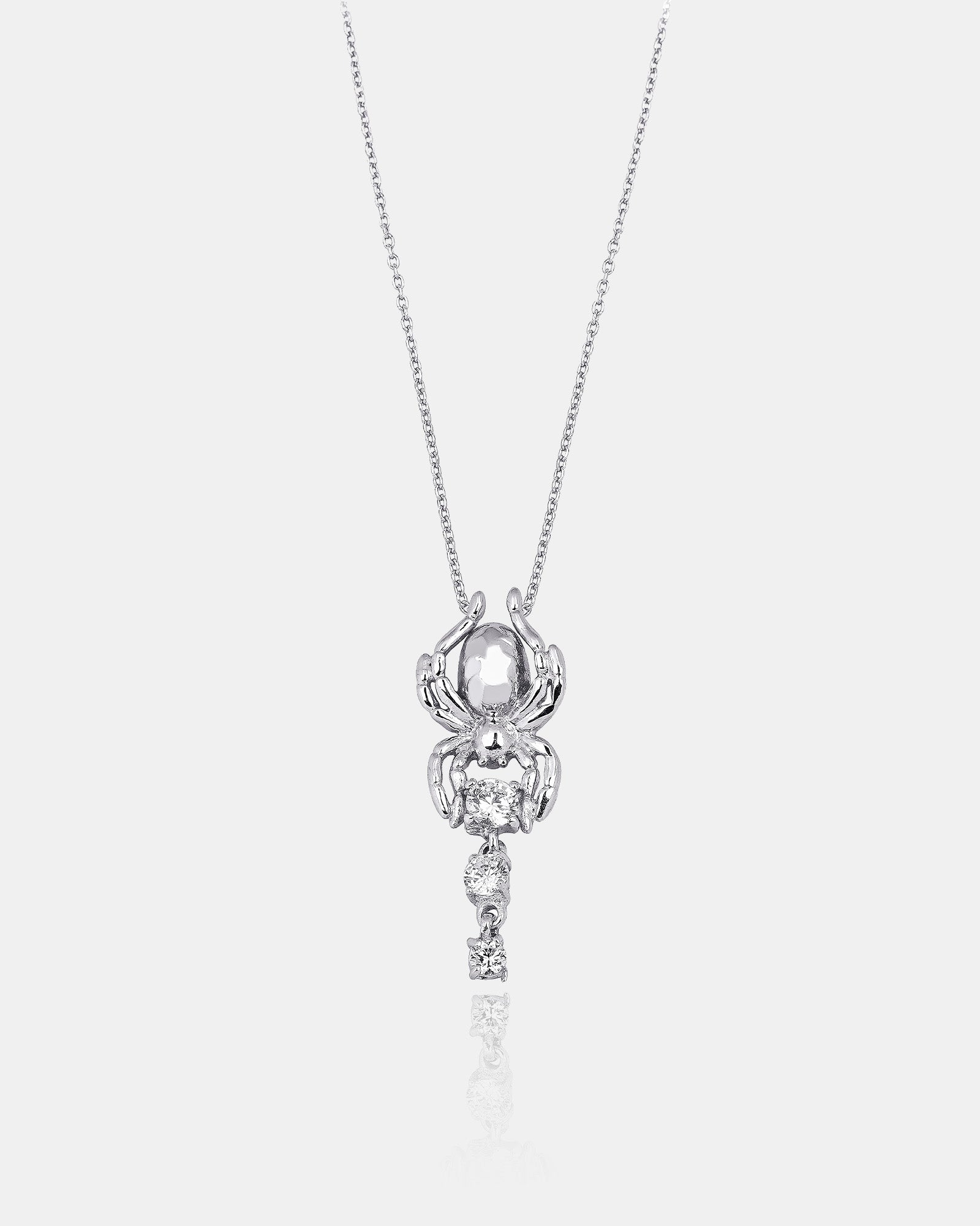 Dazzling Spider Necklace - Sterling Silver