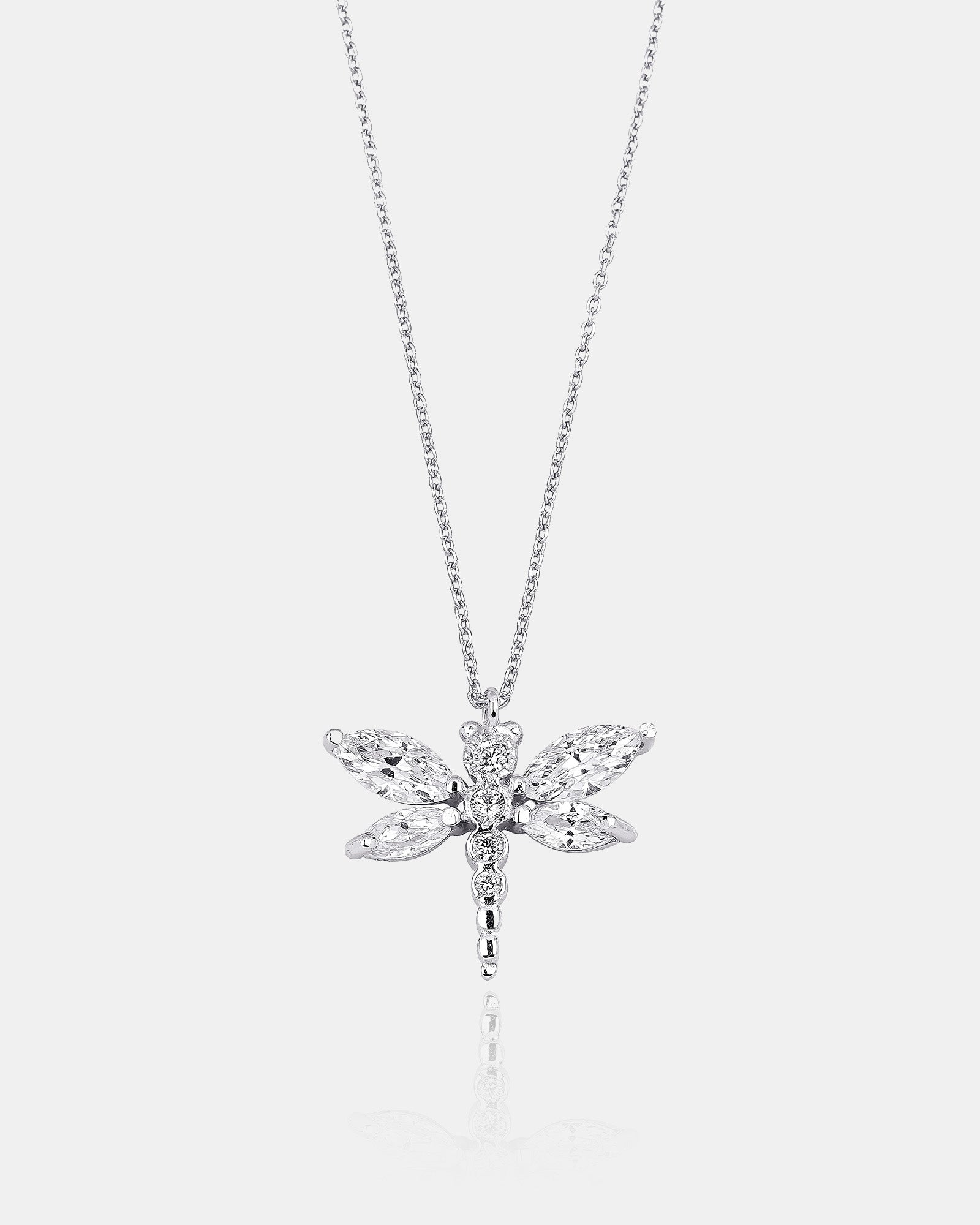 Handmade Dragonfly CZ Silver Necklace - Sterling Silver