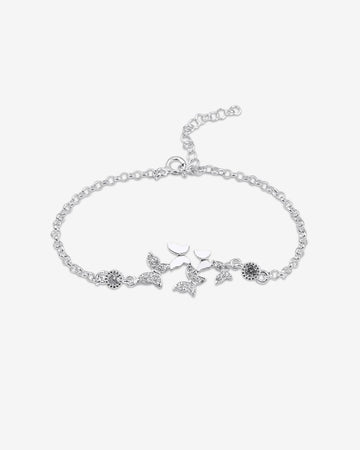 Dazzling Cz Butterfly Bracelet Silver - Sterling Silver
