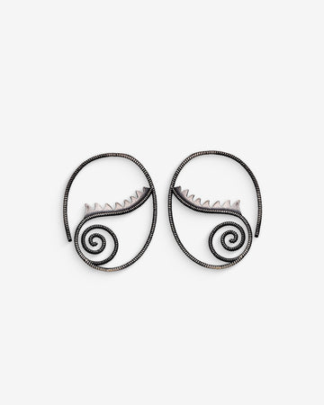 Oxidised Silver Statement Earrings - Sterling Silver