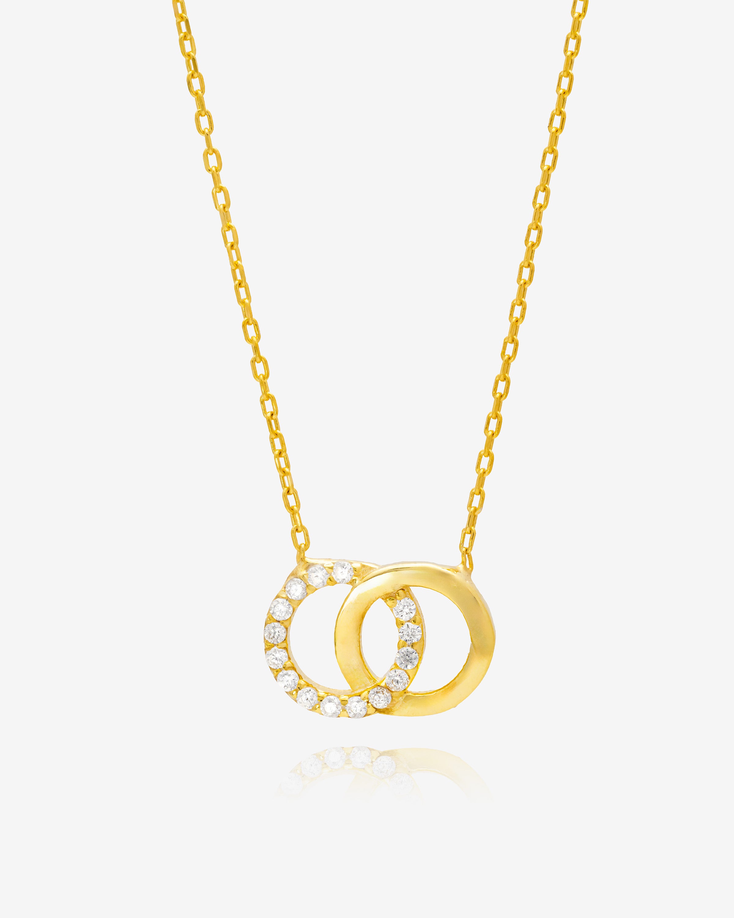 Dainty Double Circle Necklace - Sterling Silver