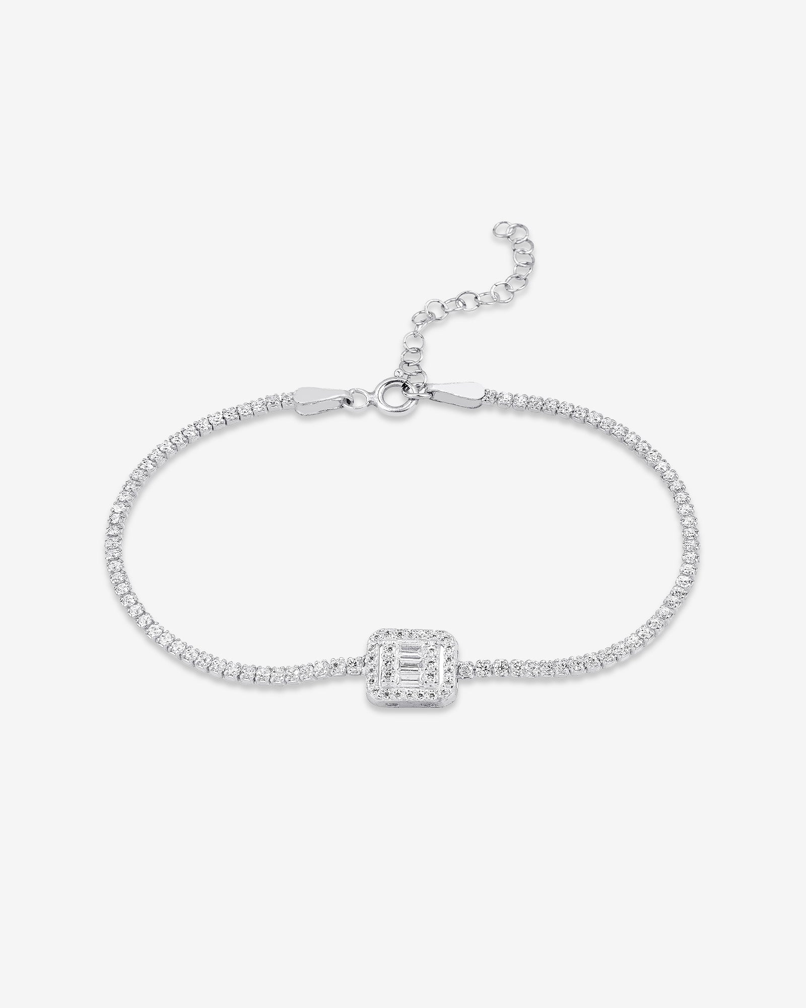Elegant Baguette Tennis Bracelet - Sterling Silver