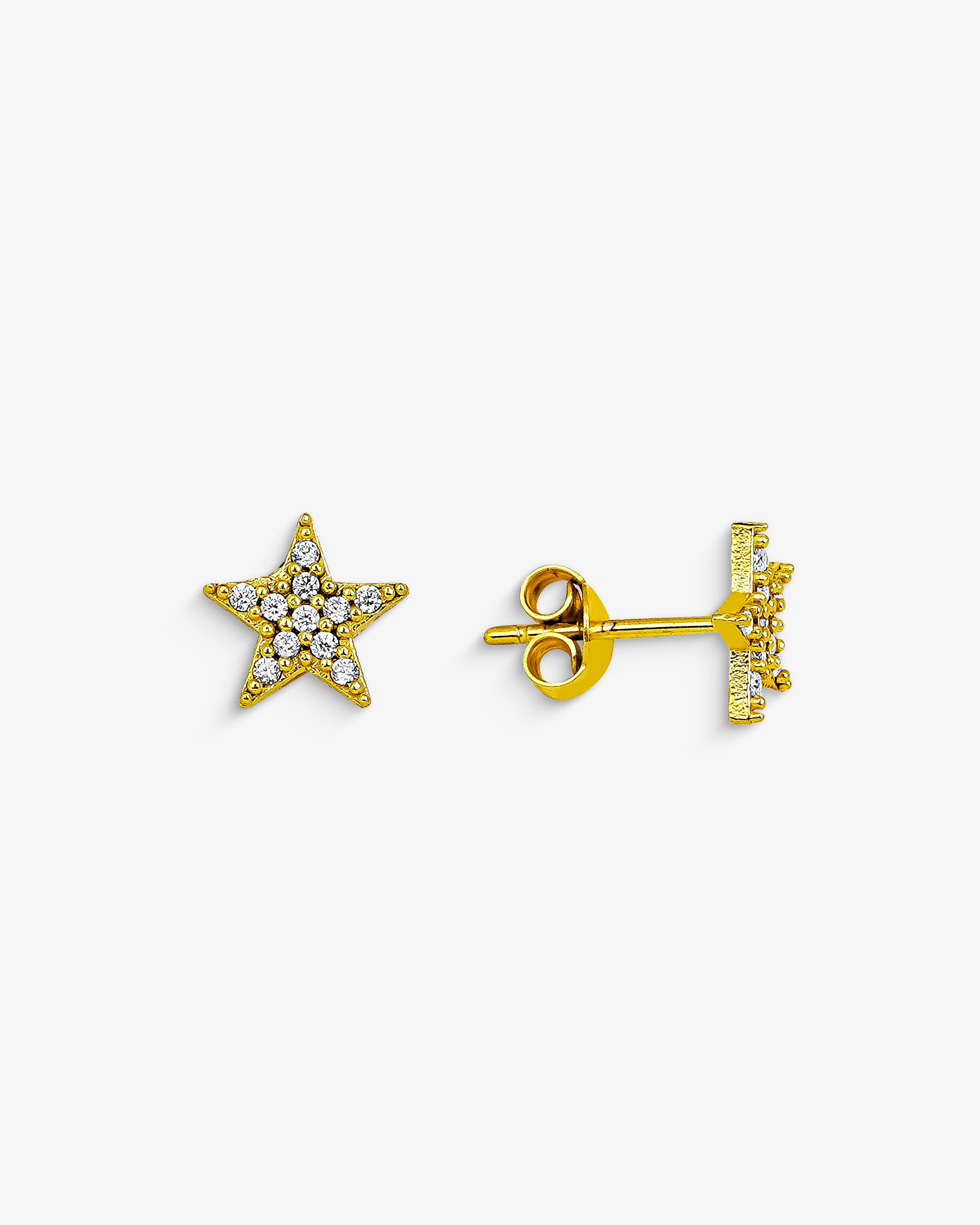 Sparkling Star Stud Earrings - Sterling Silver