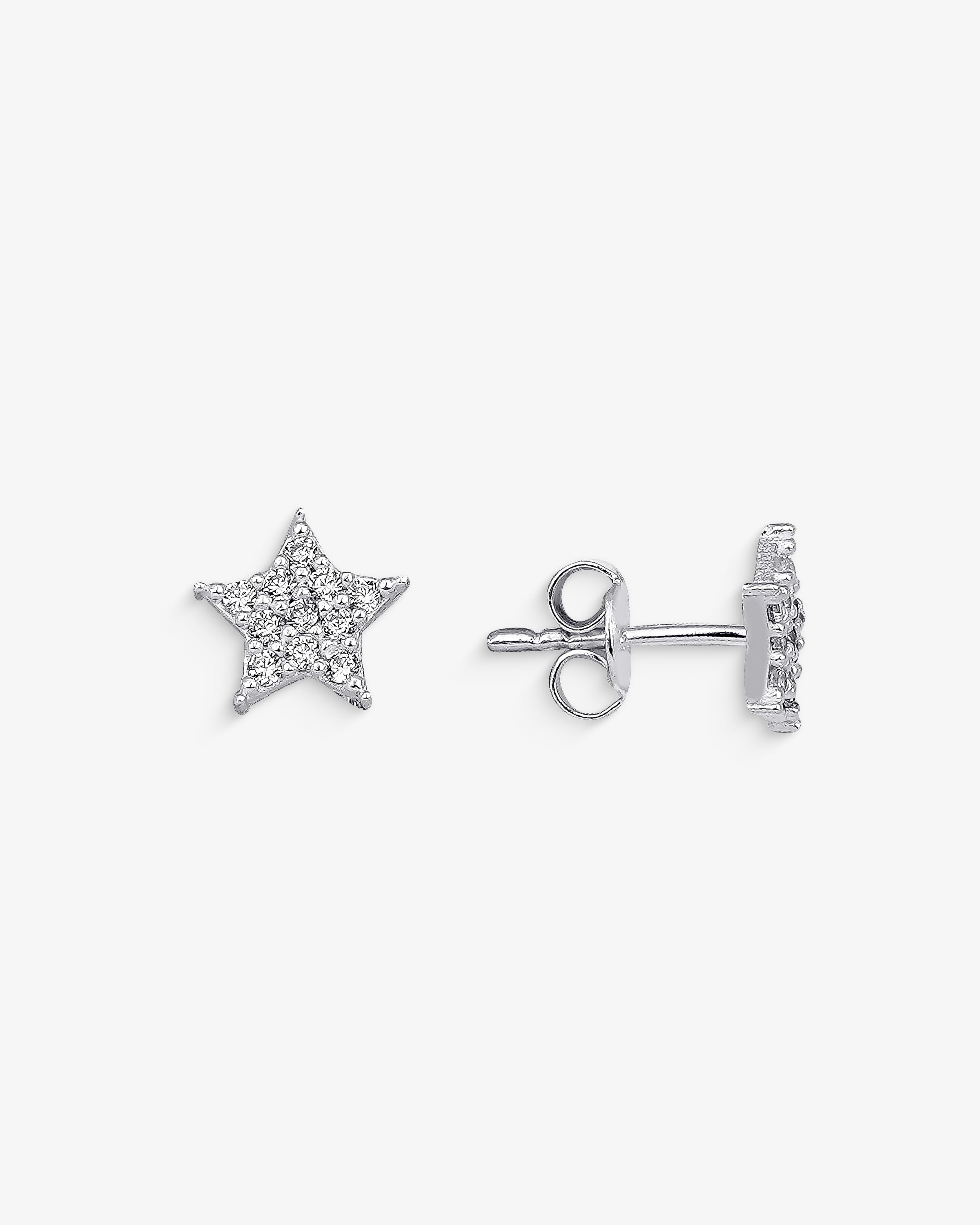 Sparkling Star Stud Earrings - Sterling Silver