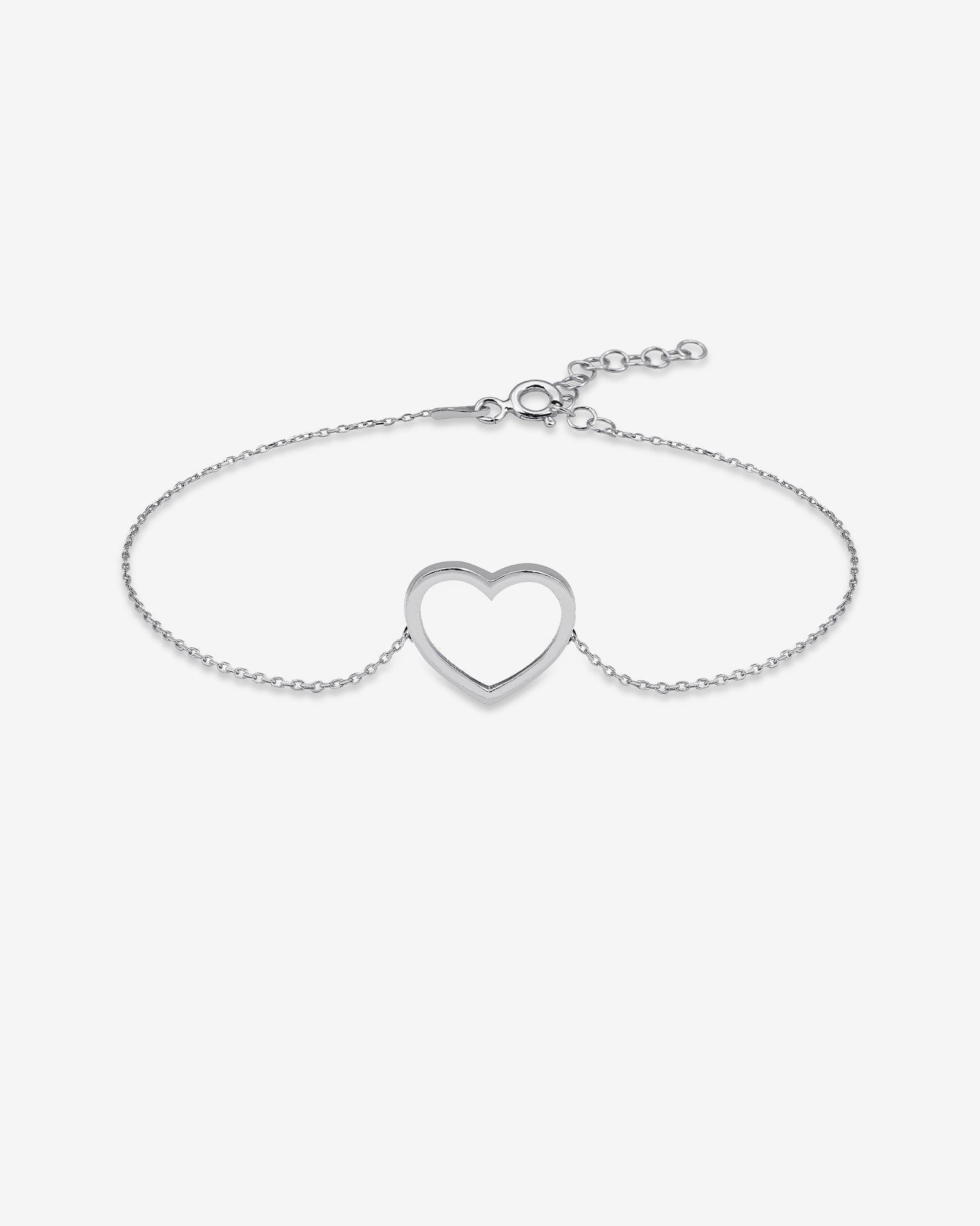 Minimalist Open Heart Bracelet - Sterling Silver