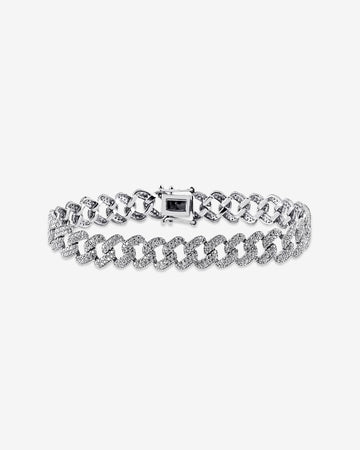 Iced Out Cuban Link Bracelet - Sterling Silver