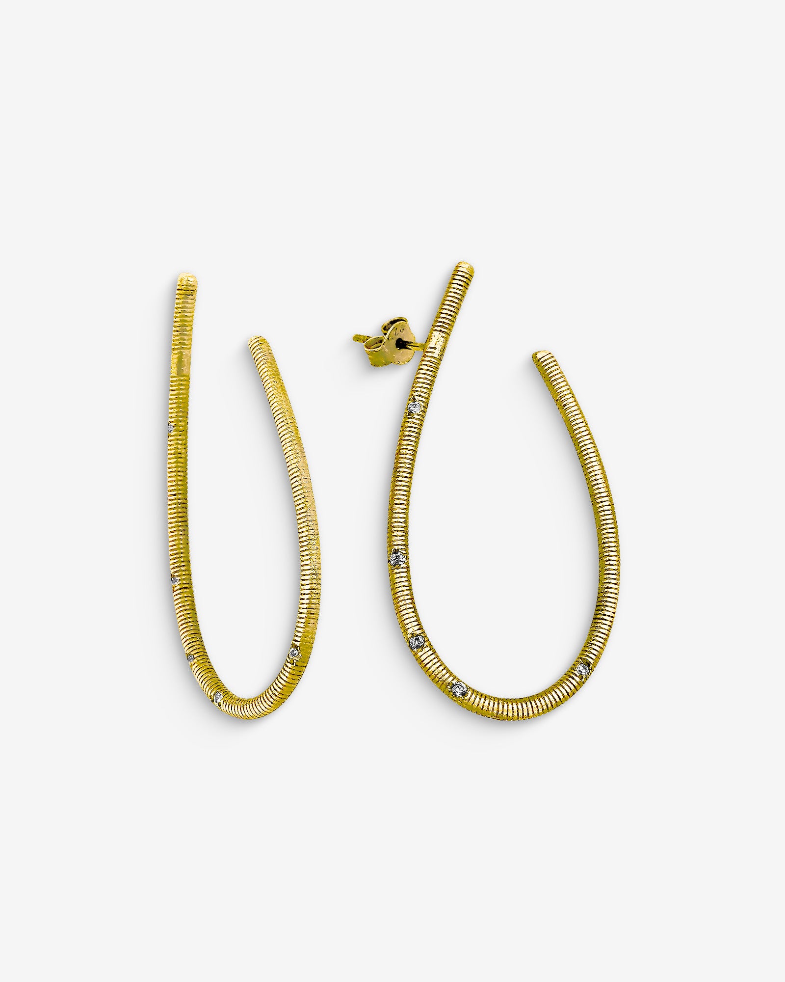 Modern Open Hoop Earrings - Sterling Silver