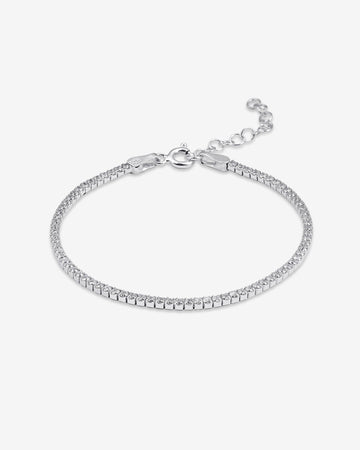 Bridal CZ Tennis Bracelet With Sparkling Stones - Sterling Silver