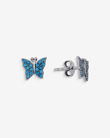 Minimalist Butterfly Stud Earrings - Sterling Silver