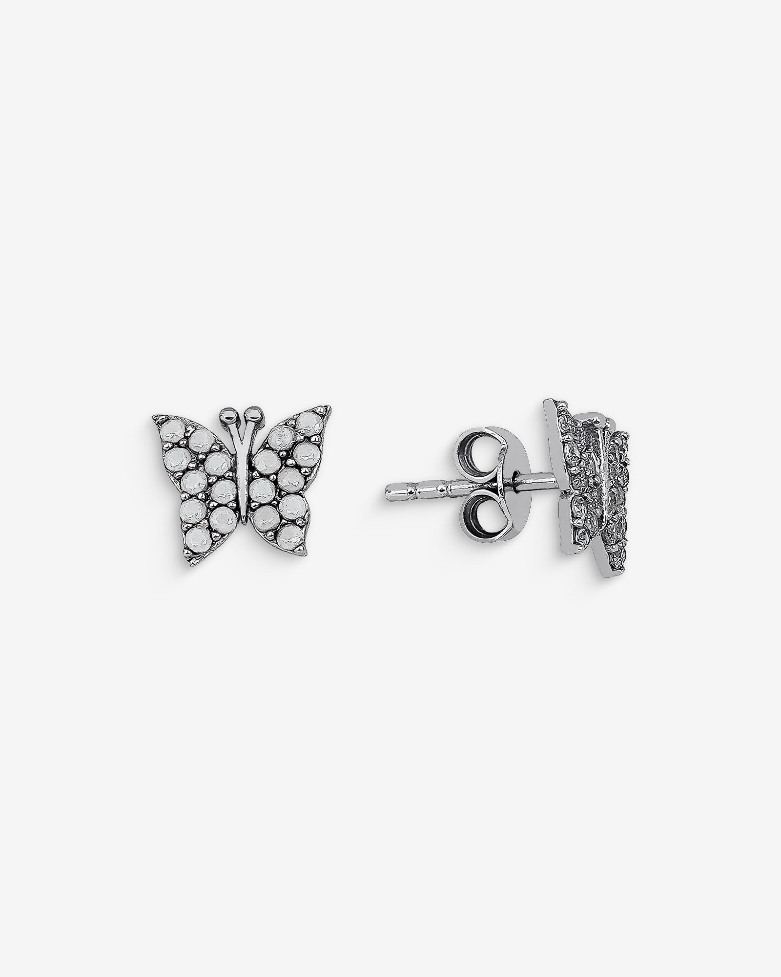 Minimalist Butterfly Stud Earrings - Sterling Silver