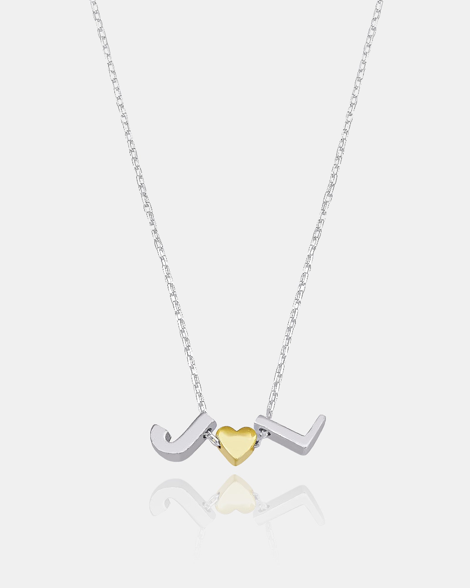 Personalised Multi Initial Heart Necklace - Sterling Silver