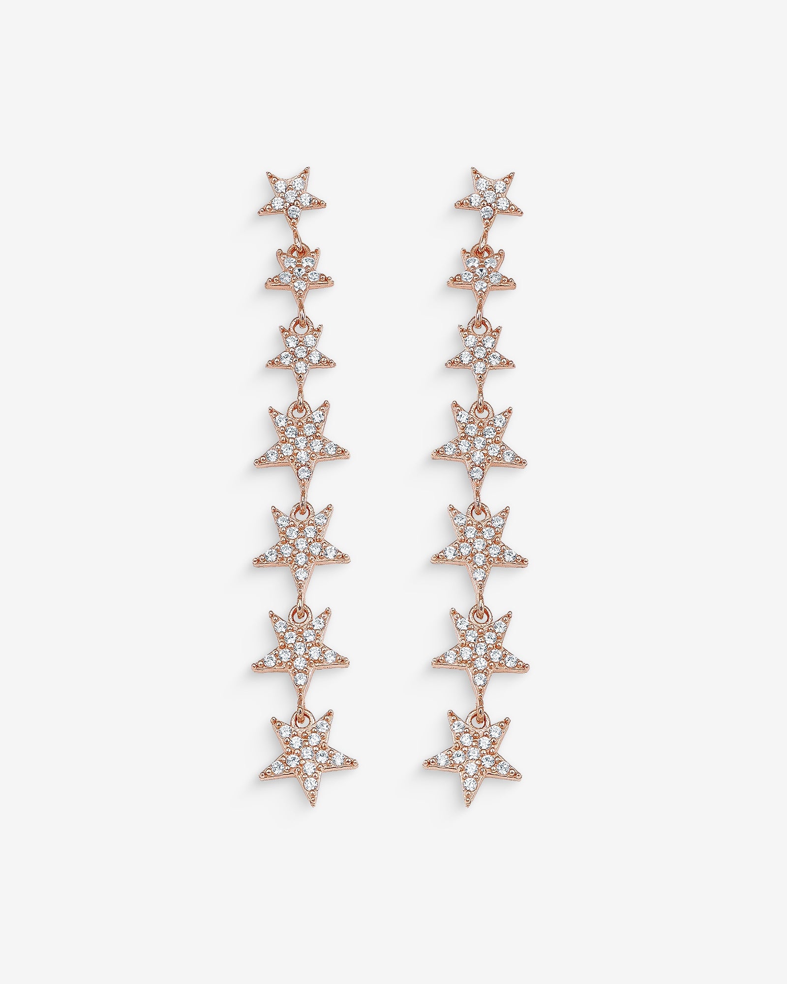 Star Lariat Dangle Earrings - Sterling Silver