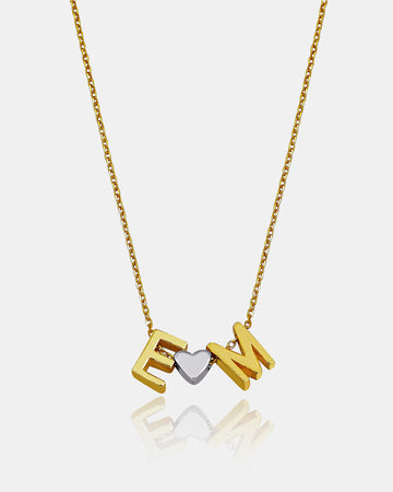 Personalised Multi Initial Heart Necklace - Sterling Silver