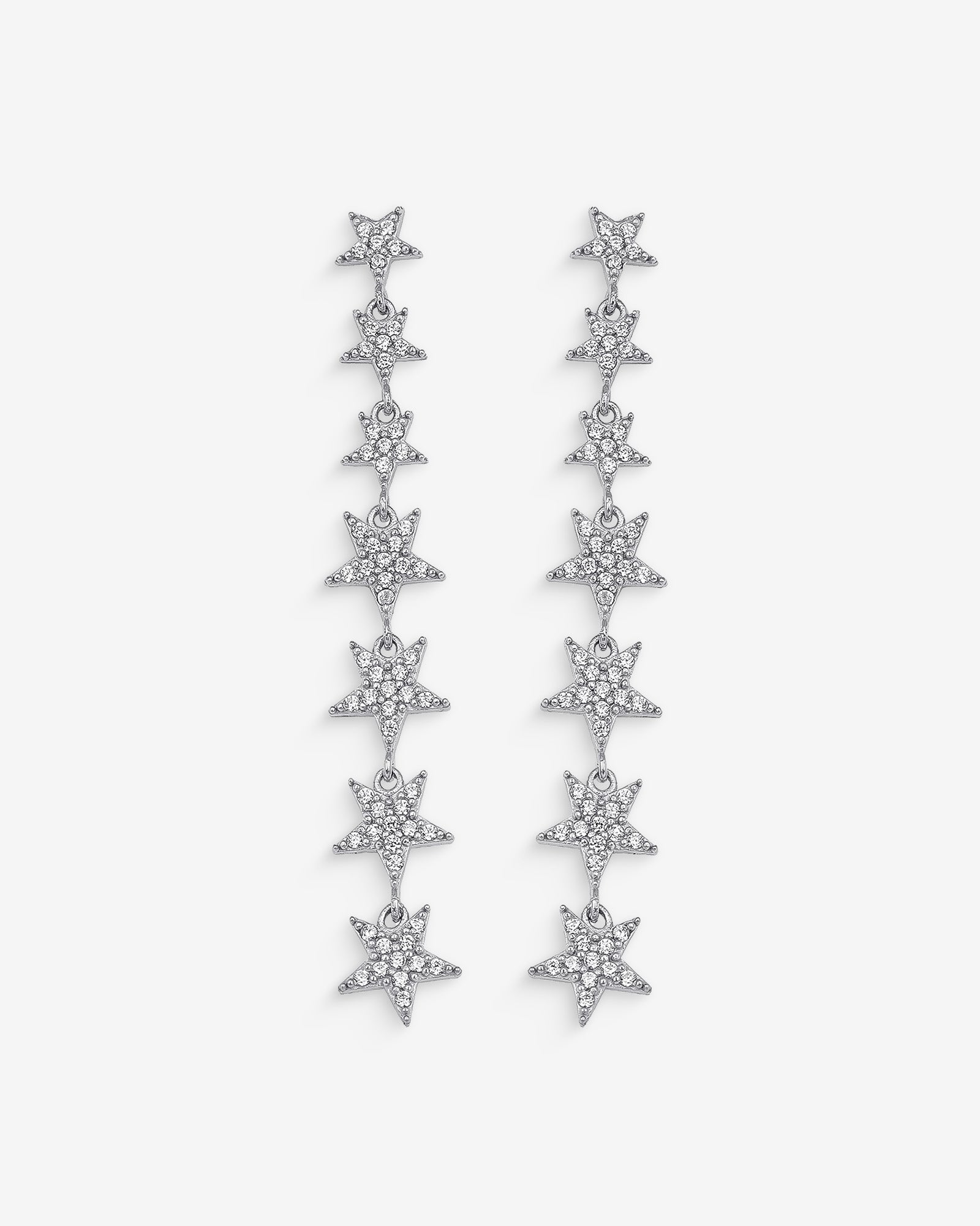 Star Lariat Dangle Earrings - Sterling Silver