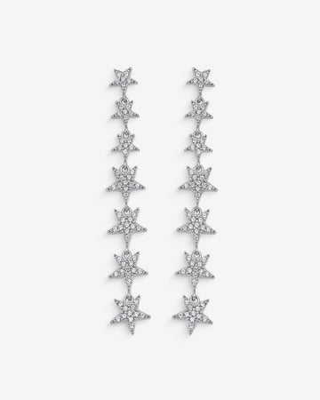 Star Lariat Dangle Earrings - Sterling Silver