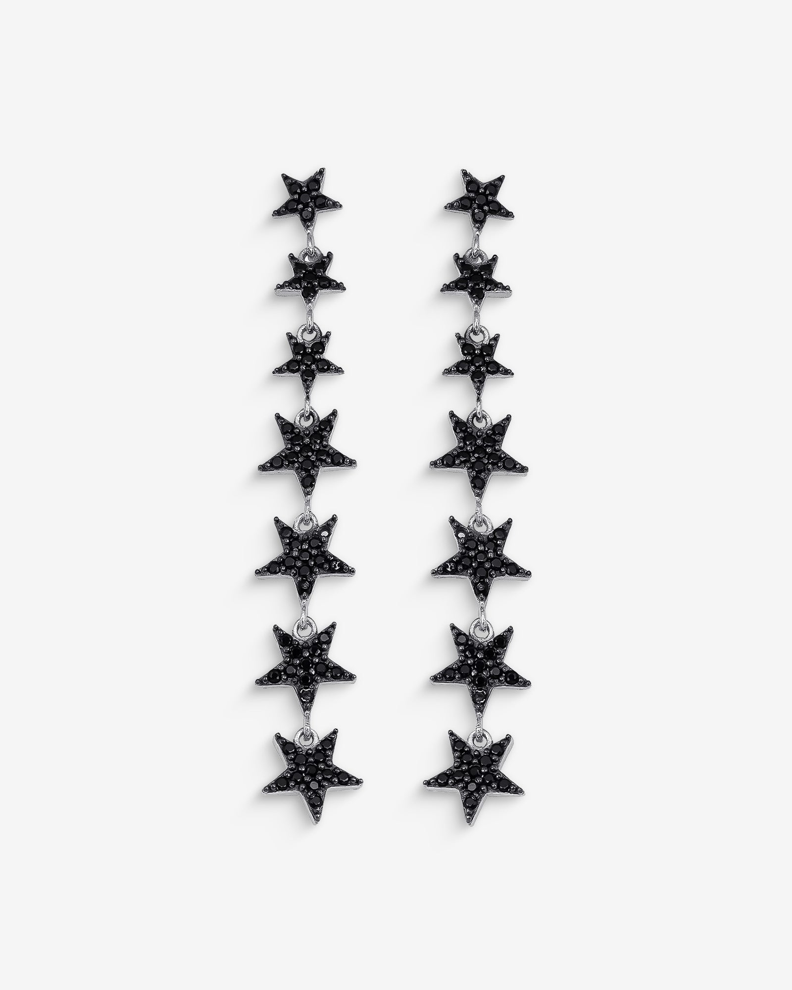 Star Lariat Dangle Earrings - Sterling Silver