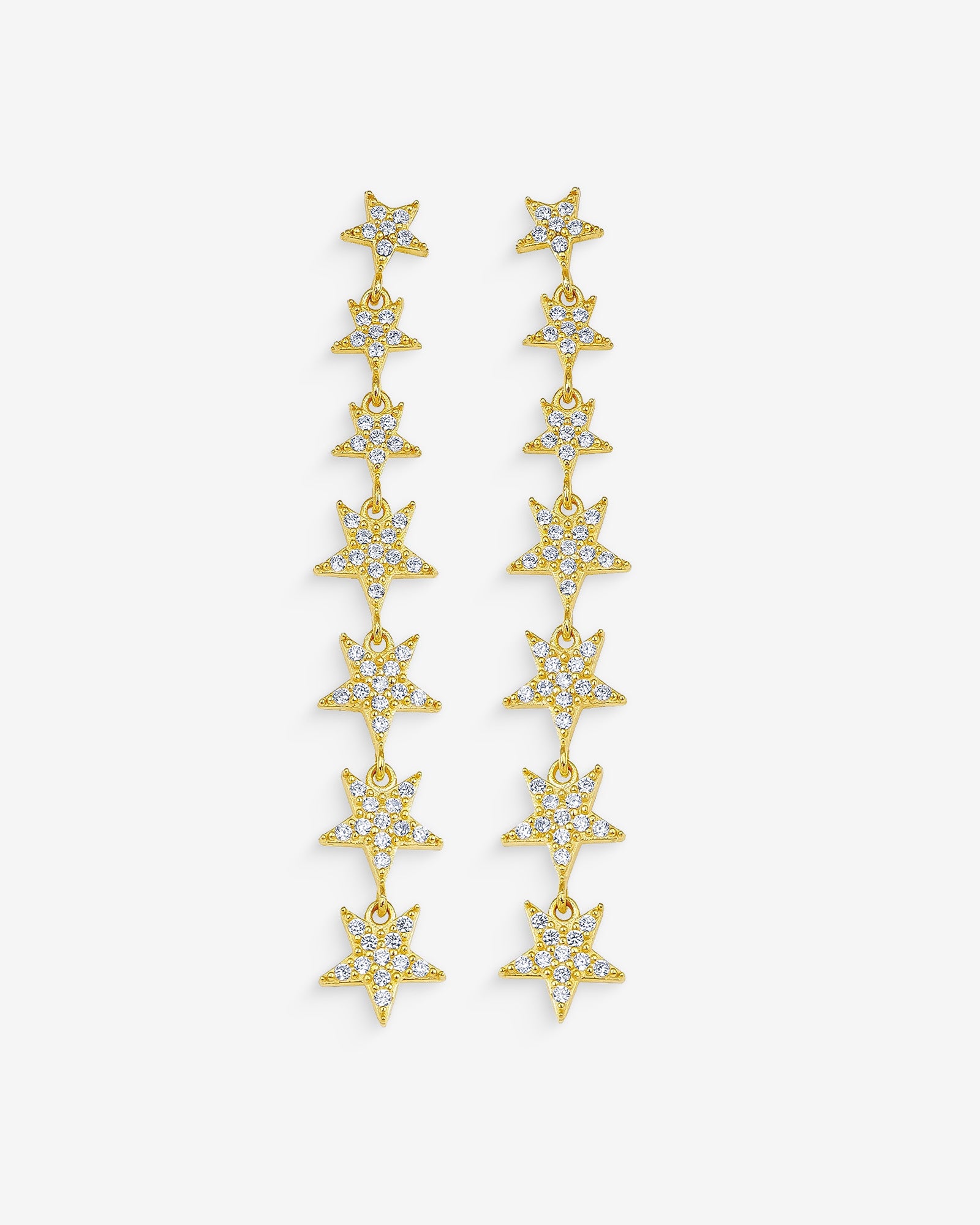 Star Lariat Dangle Earrings - Sterling Silver