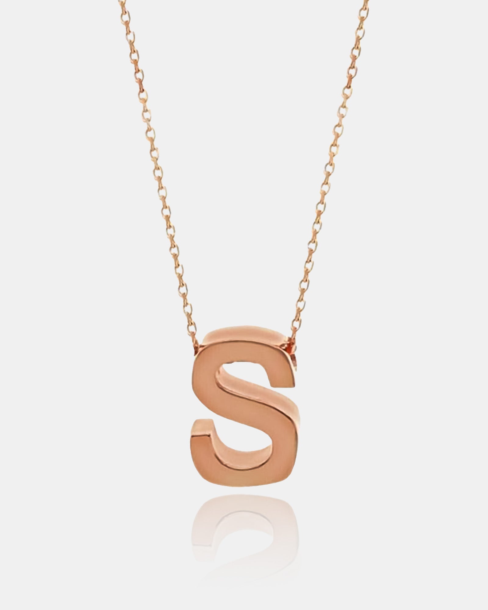Personalized Initial Letter Necklace - Sterling Silver