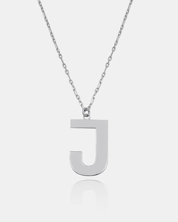 Laser Cut Initial Necklace - Sterling Silver