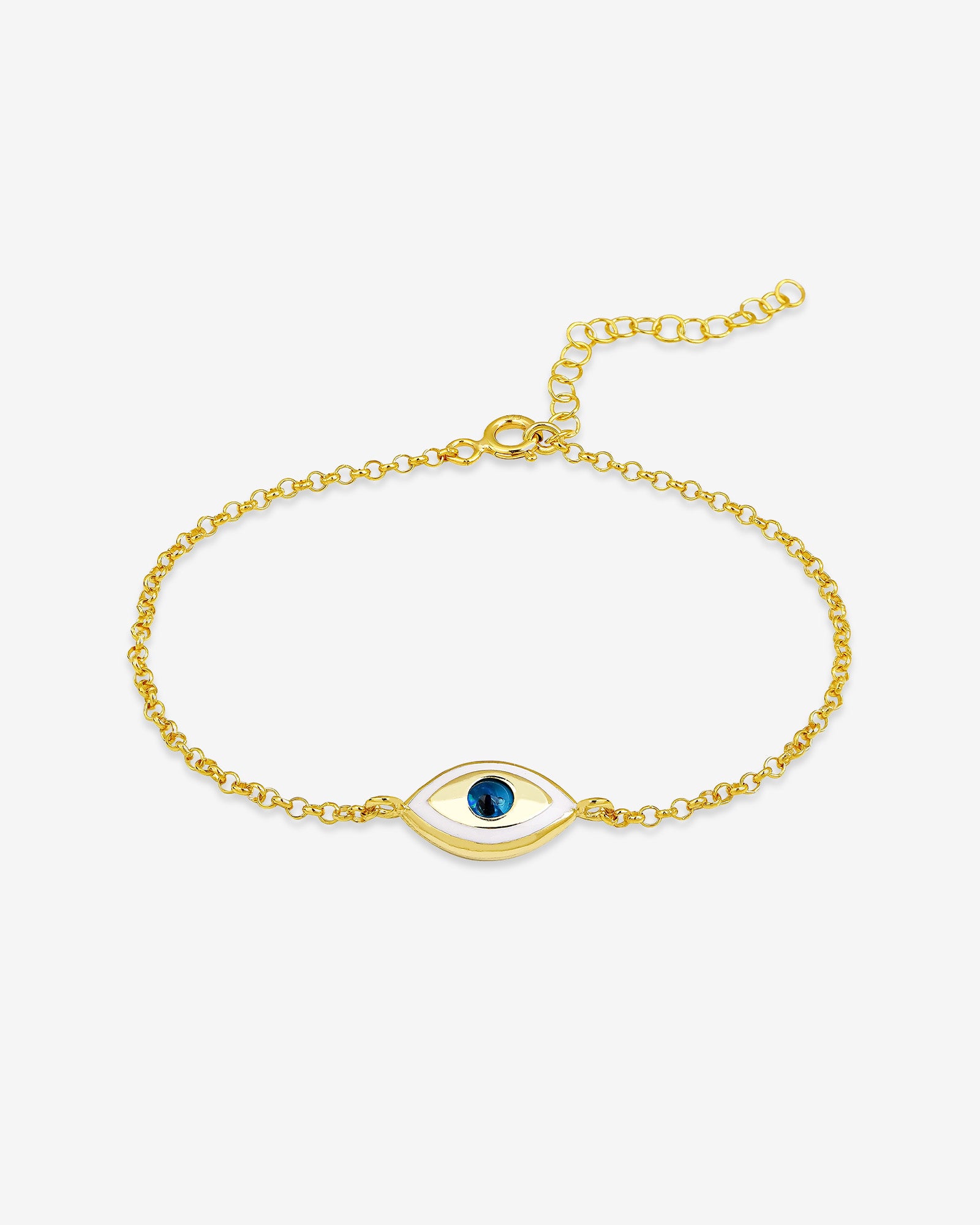 Marquise Single Evil Eye Bracelet - Sterling Silver