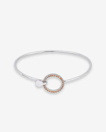 Circle Cuff CZ Bracelet - Sterling Silver