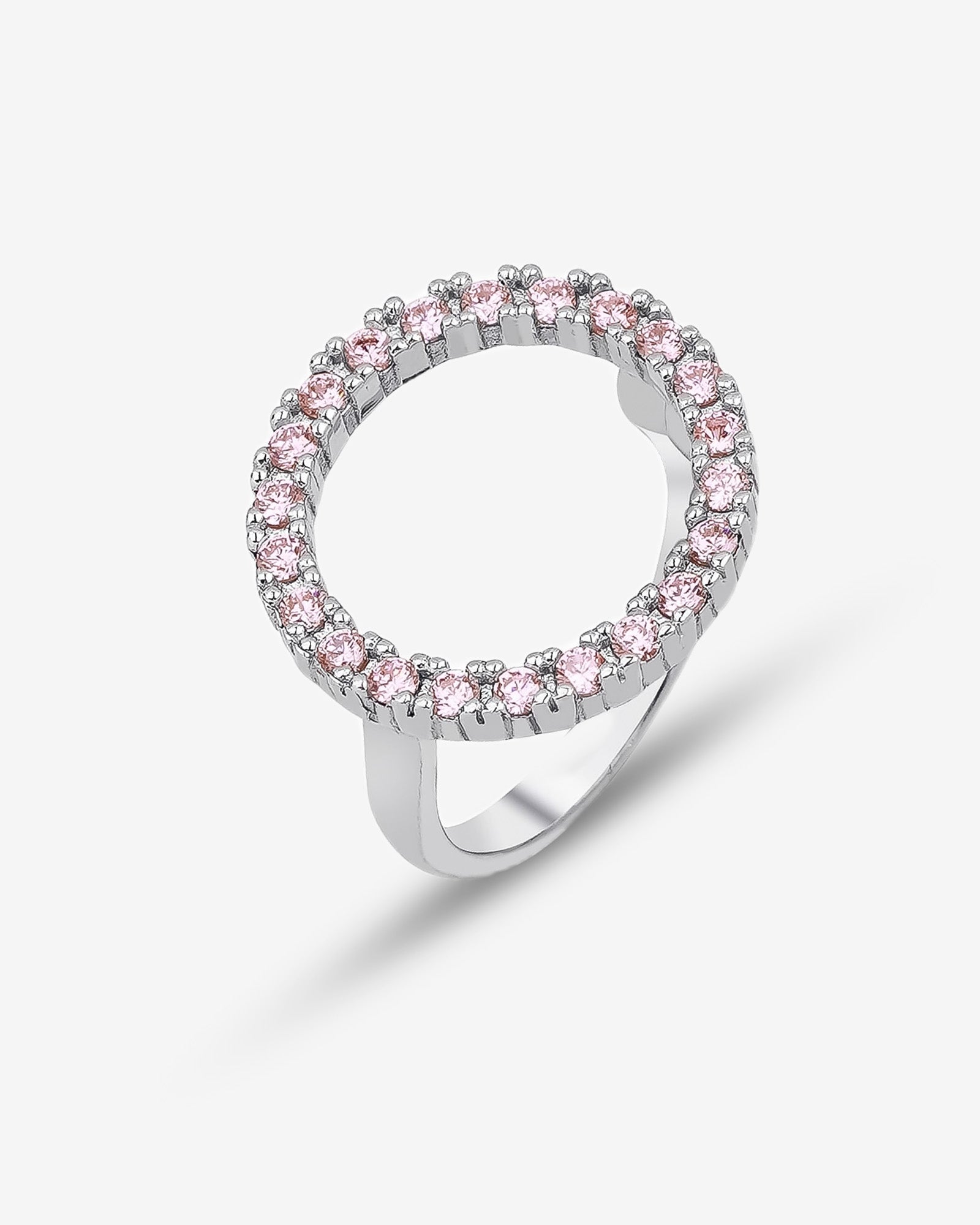 CZ Halo Statement Ring - Sterling Silver