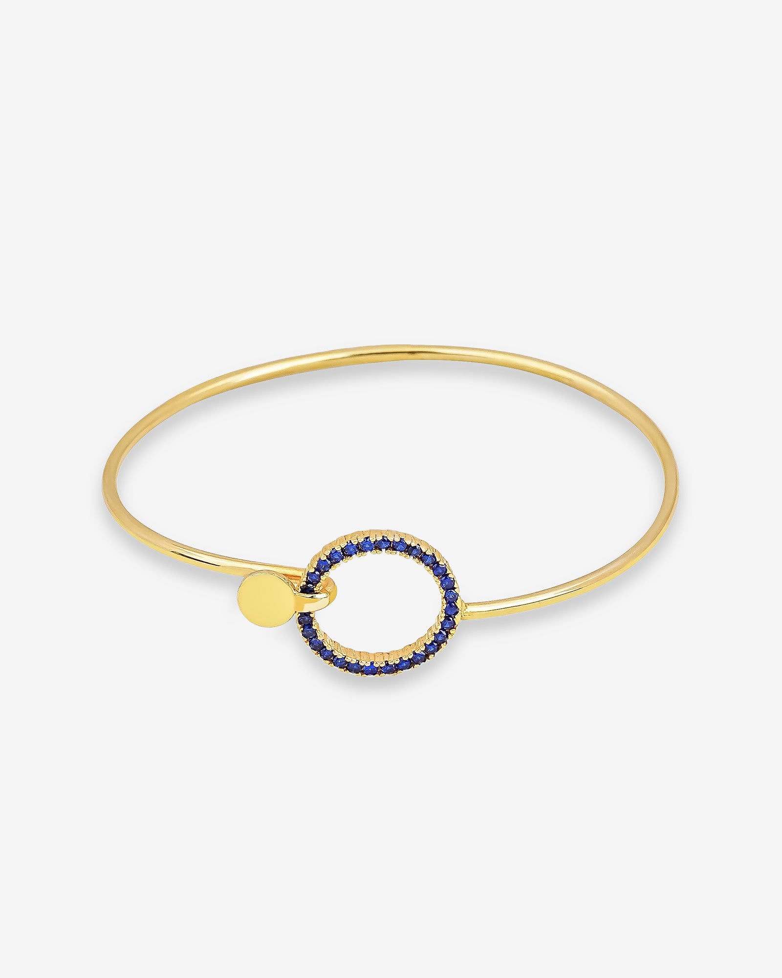 Circle Cuff CZ Bracelet - Sterling Silver