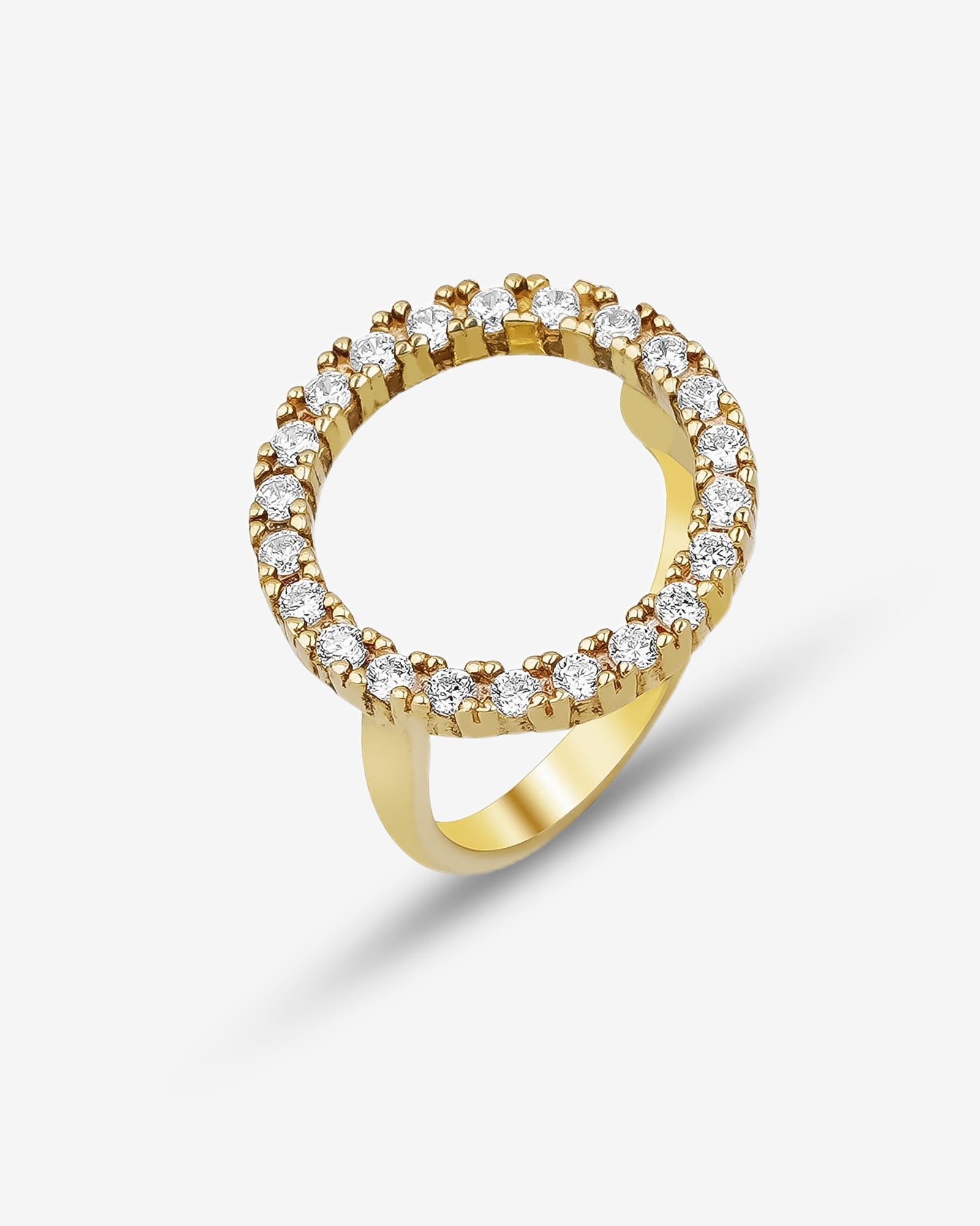 CZ Halo Statement Ring - Sterling Silver