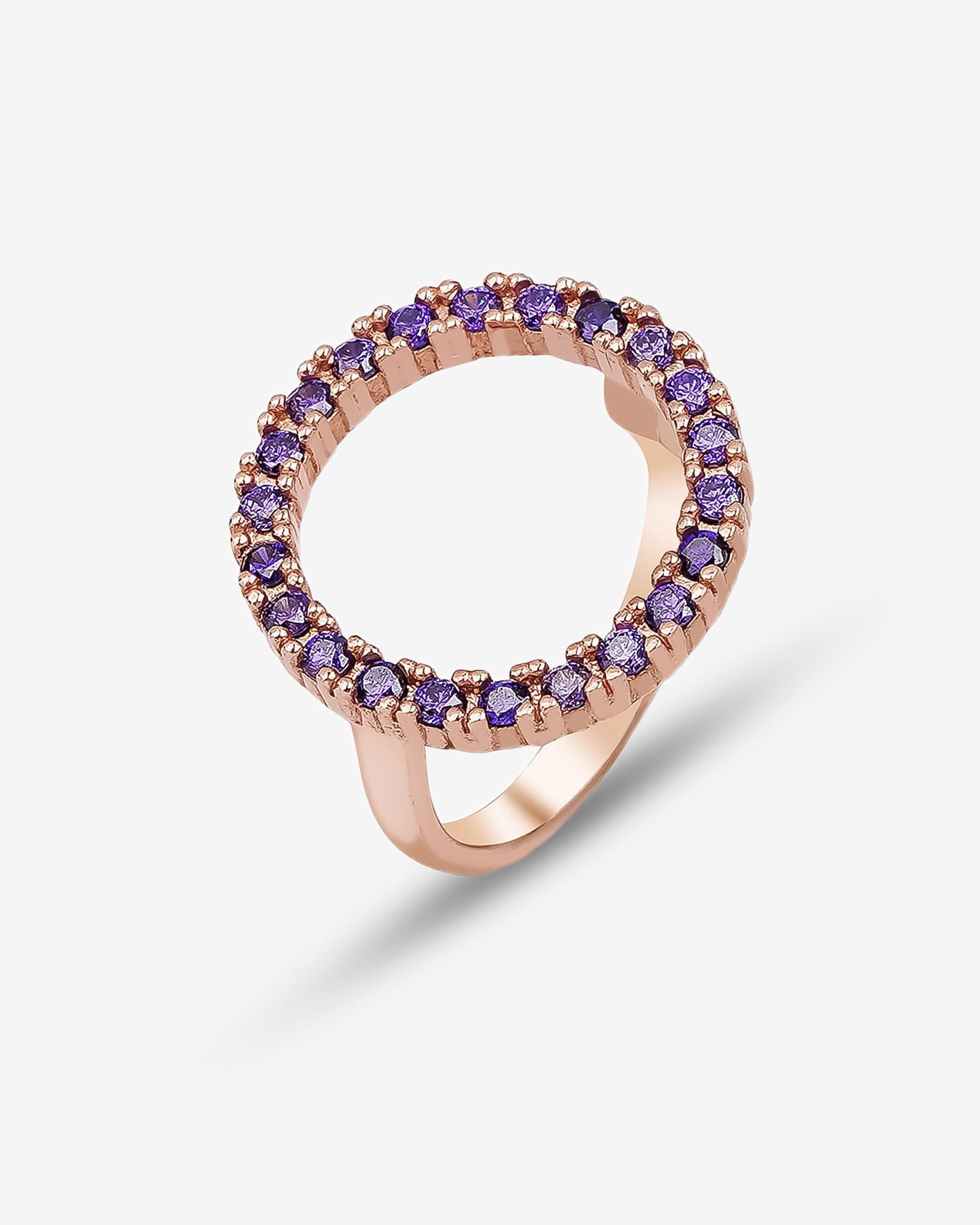 CZ Halo Statement Ring - Sterling Silver