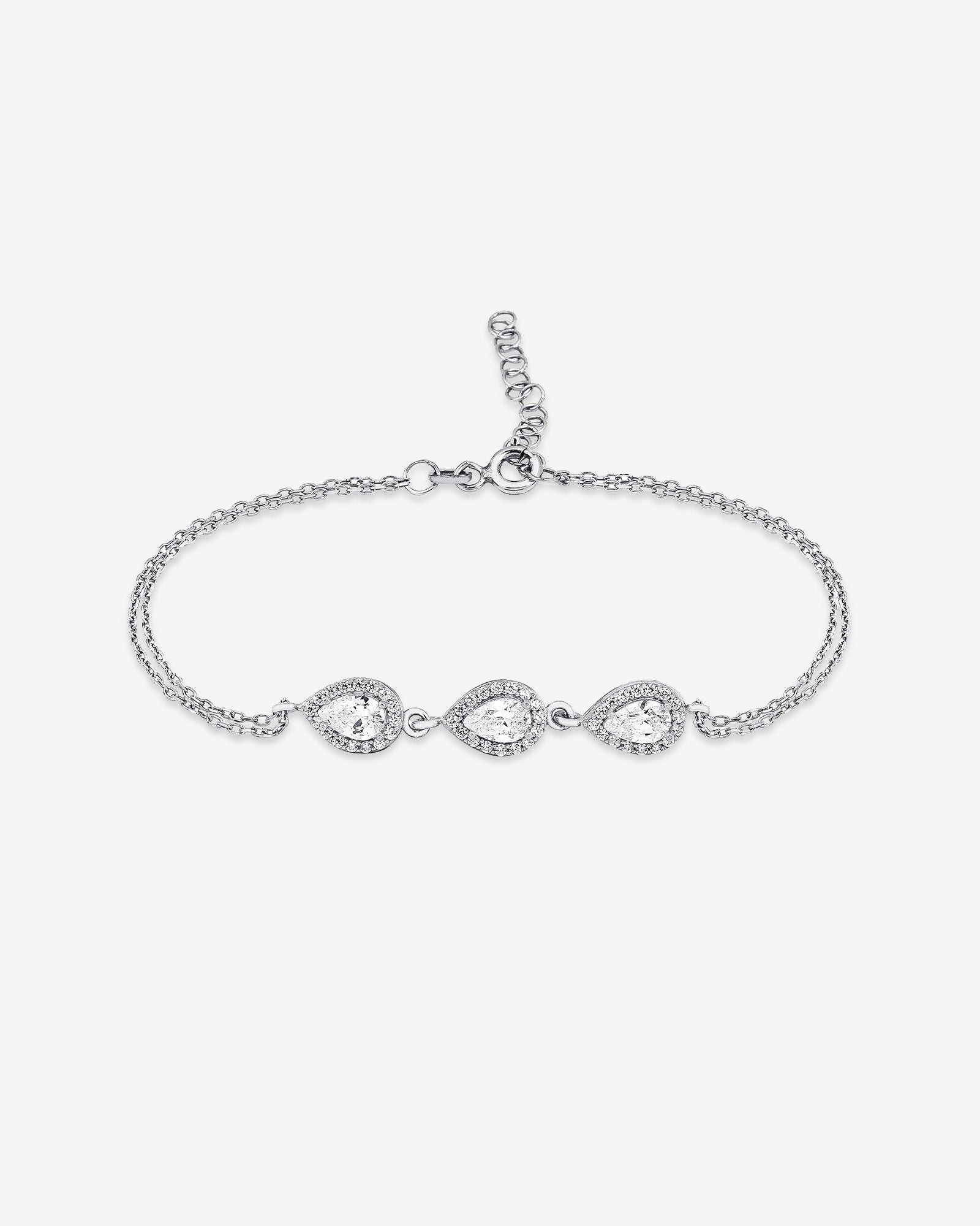 Sparkling Cz Teardrop Jewelry Set - Sterling Silver