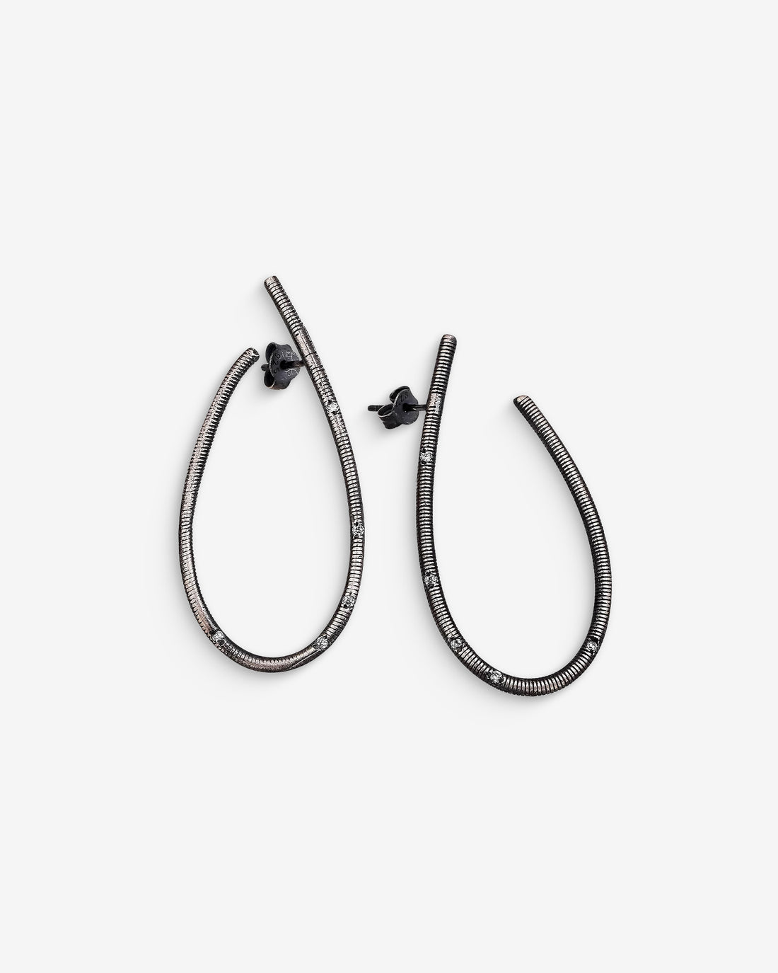 Modern Open Hoop Earrings - Sterling Silver