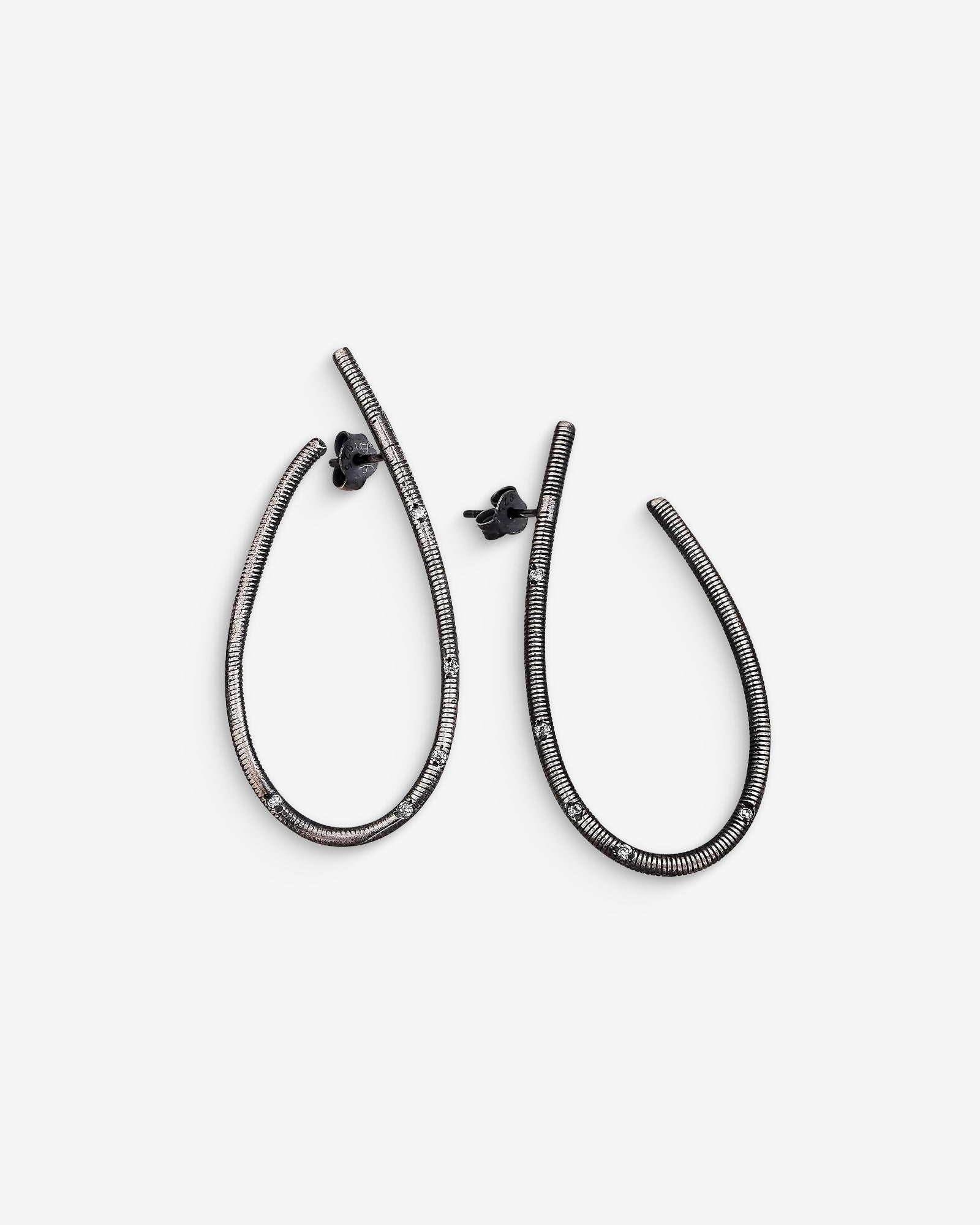 Modern Open Hoop Earrings - Sterling Silver