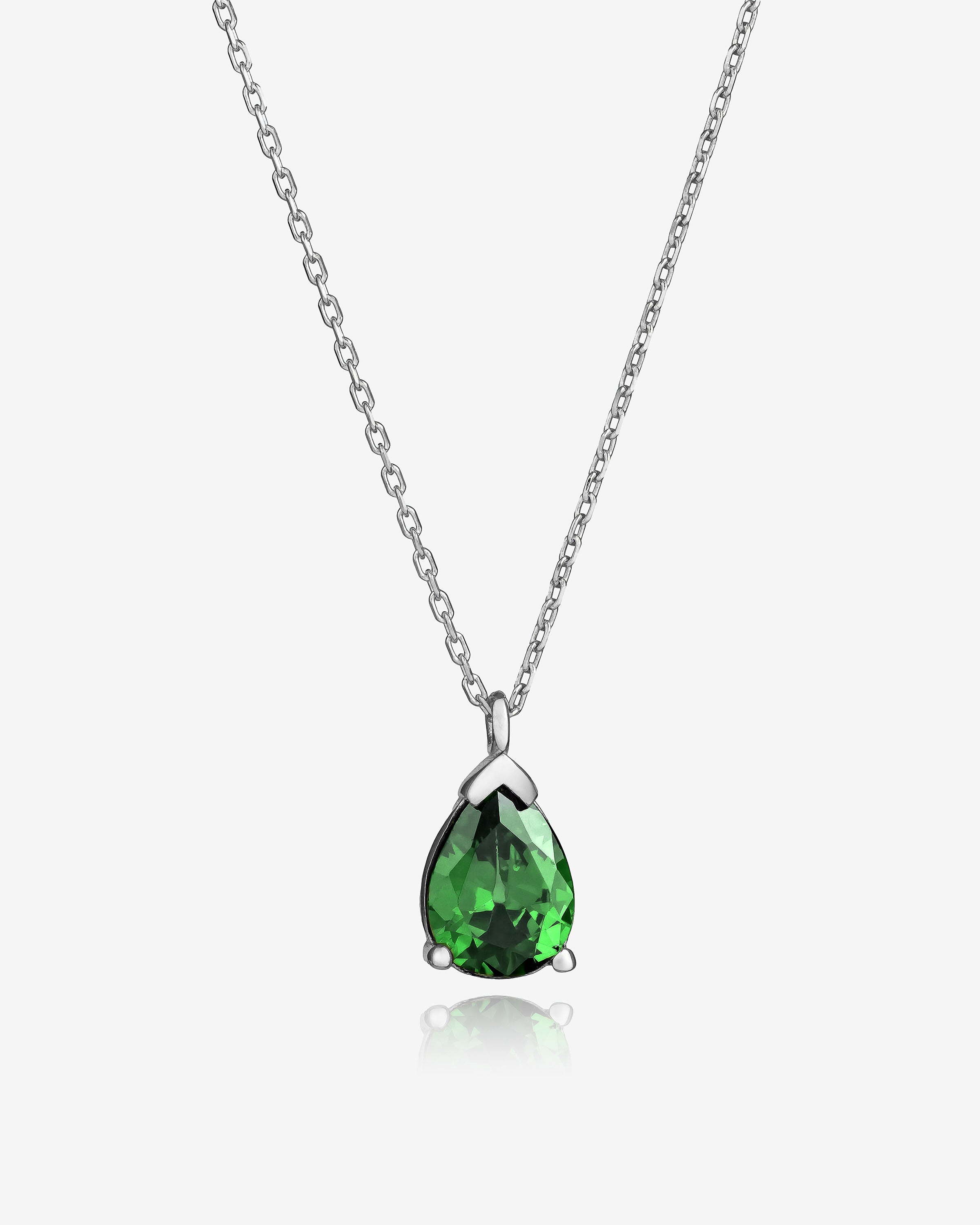 Birthstone Drop Necklace Silver - Sterling Silver