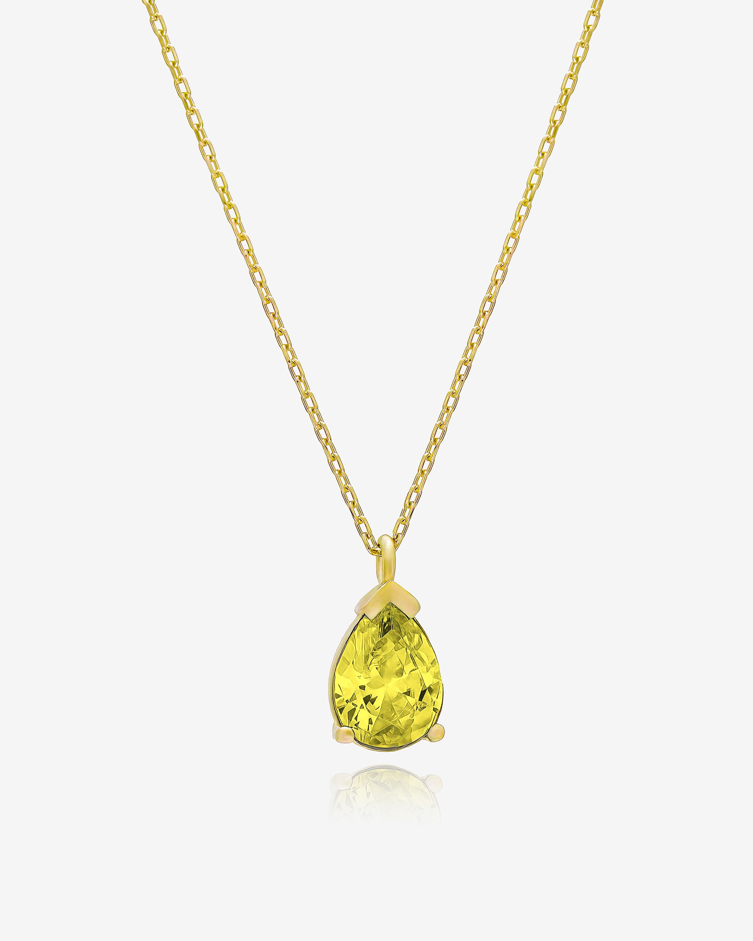 Birthstone Drop Necklace Gold - Sterling Silver